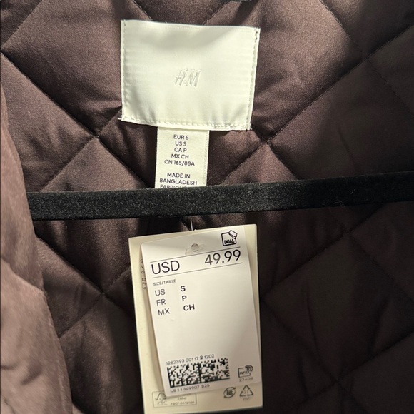 H&M Dark Brown Quilted Utility Jacket - Picture 4 of 5